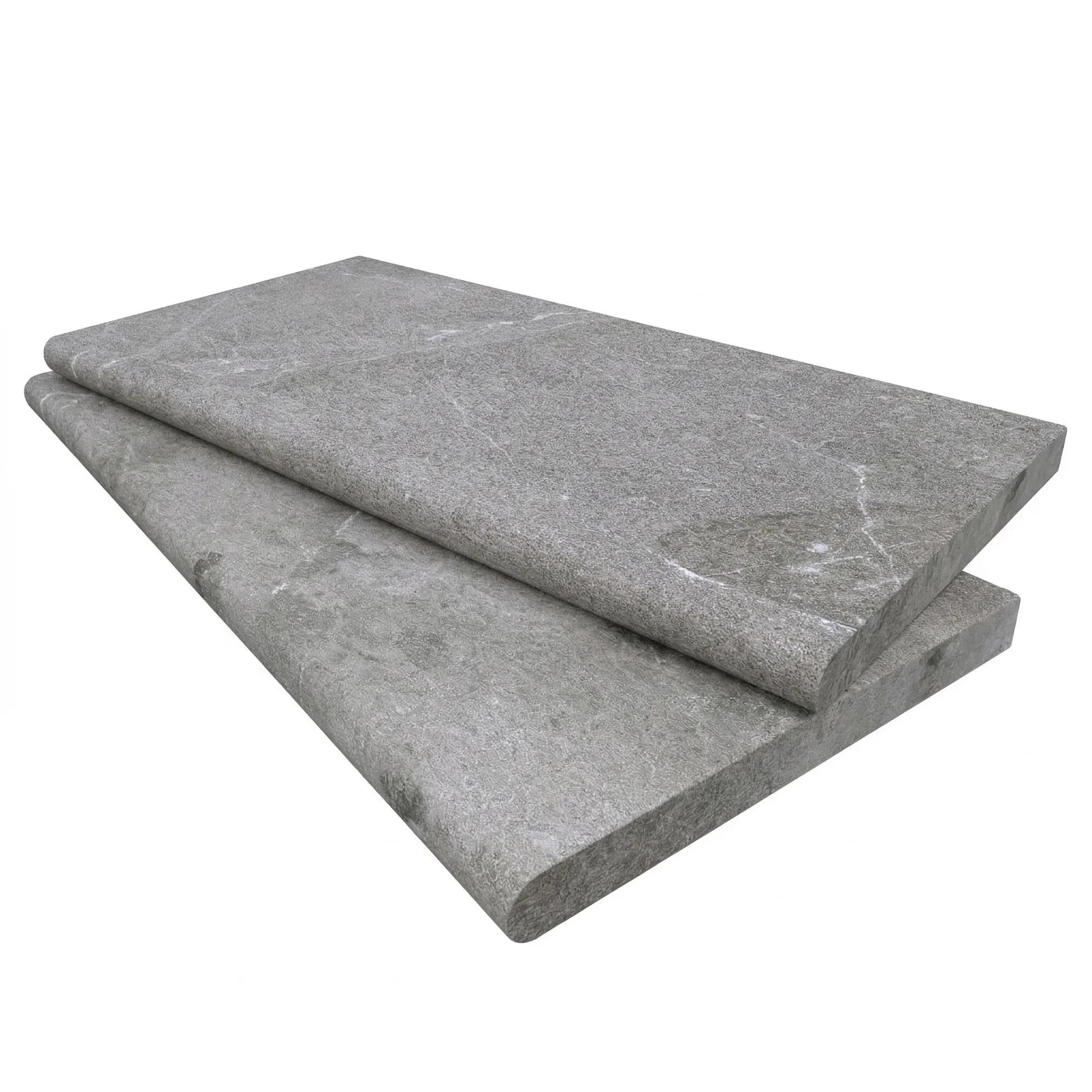 Aegean Grey Marble Sandblasted 12x24 3cm Single Bullnose Coping