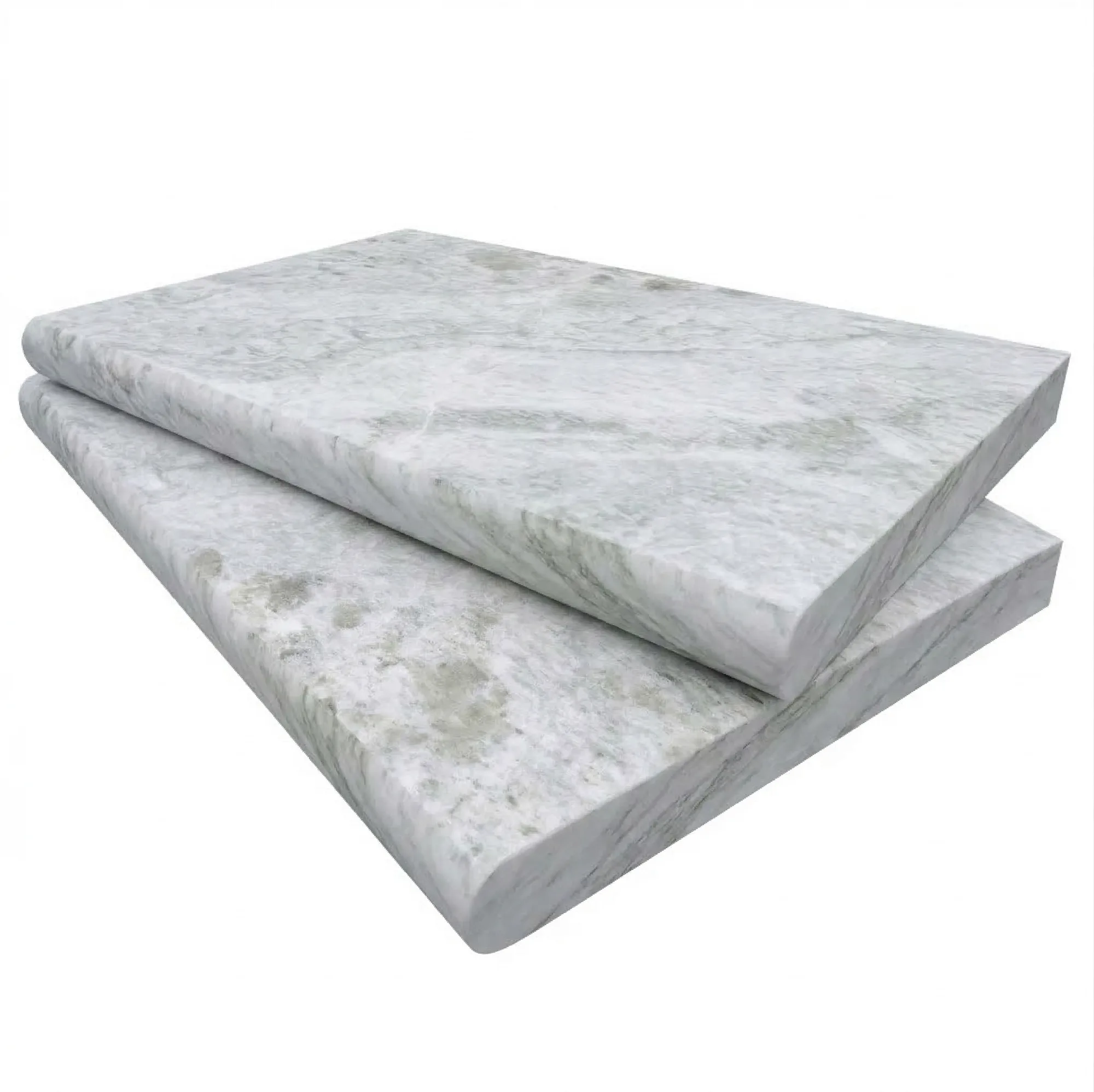 Aqua Grey Marble Brushed 16x24 5cm Single Bullnose Coping