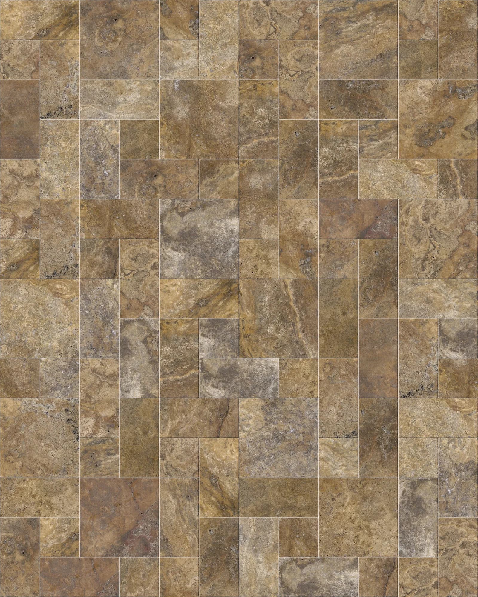 Scabos Travertine Honed ANS Combo Pattern 3cm Modern Tumbled Paver