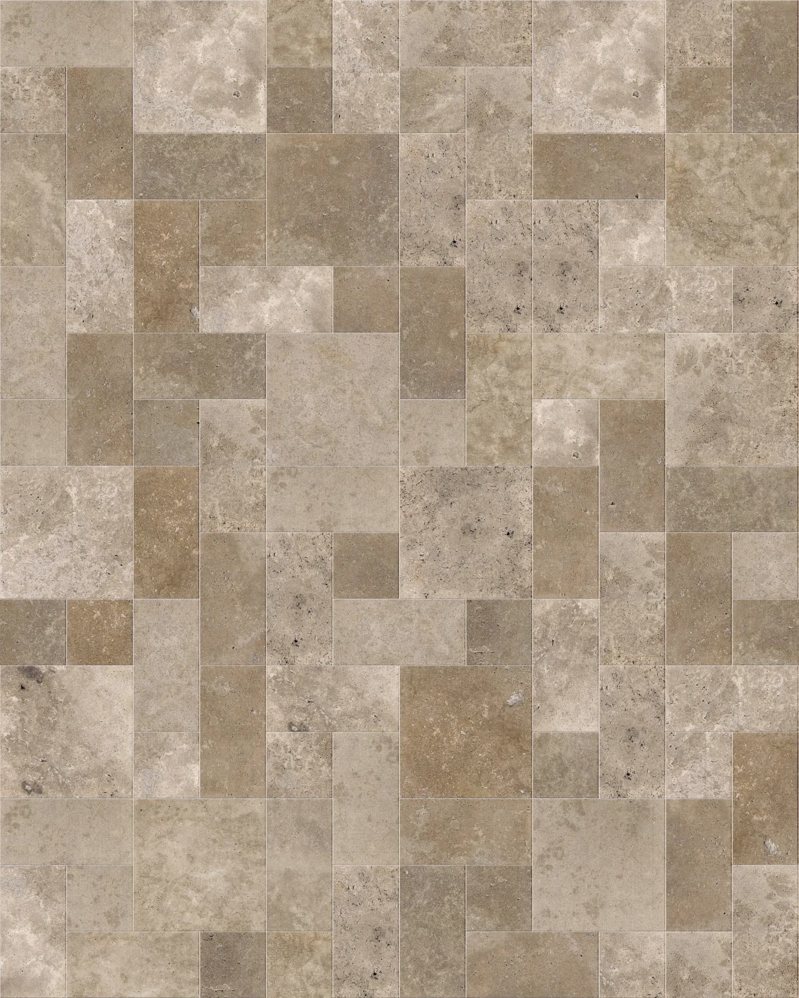 Walnut Premium Travertine Honed ANS Combo Pattern 3cm Modern Tumbled Paver