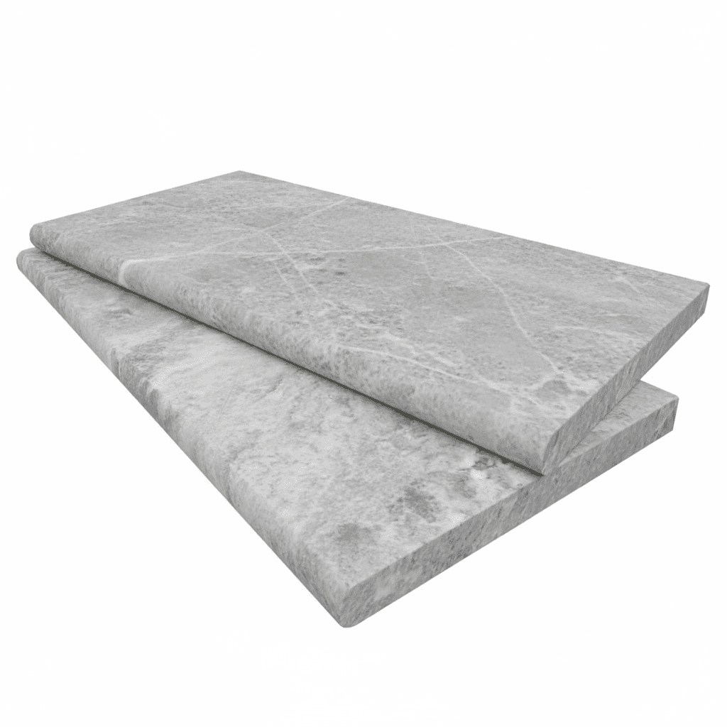 Aqua Grey Brushed 12x24 3cm Single Bullnose Coping