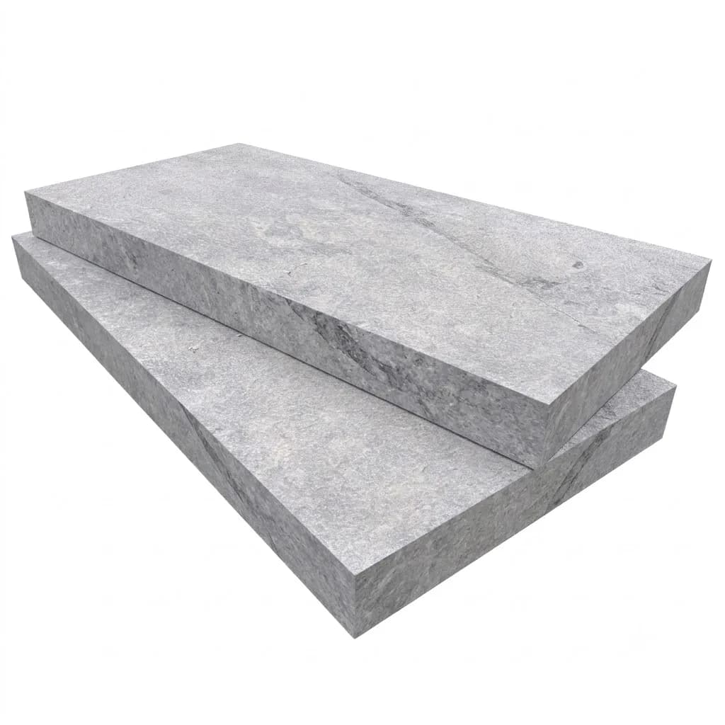 King Silver Marble Leathered 12x24 5cm Eased Edge Coping