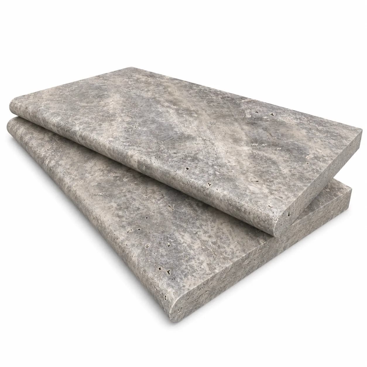 Silver Premium Travertine Honed 12x24 3cm Single Bullnose Coping