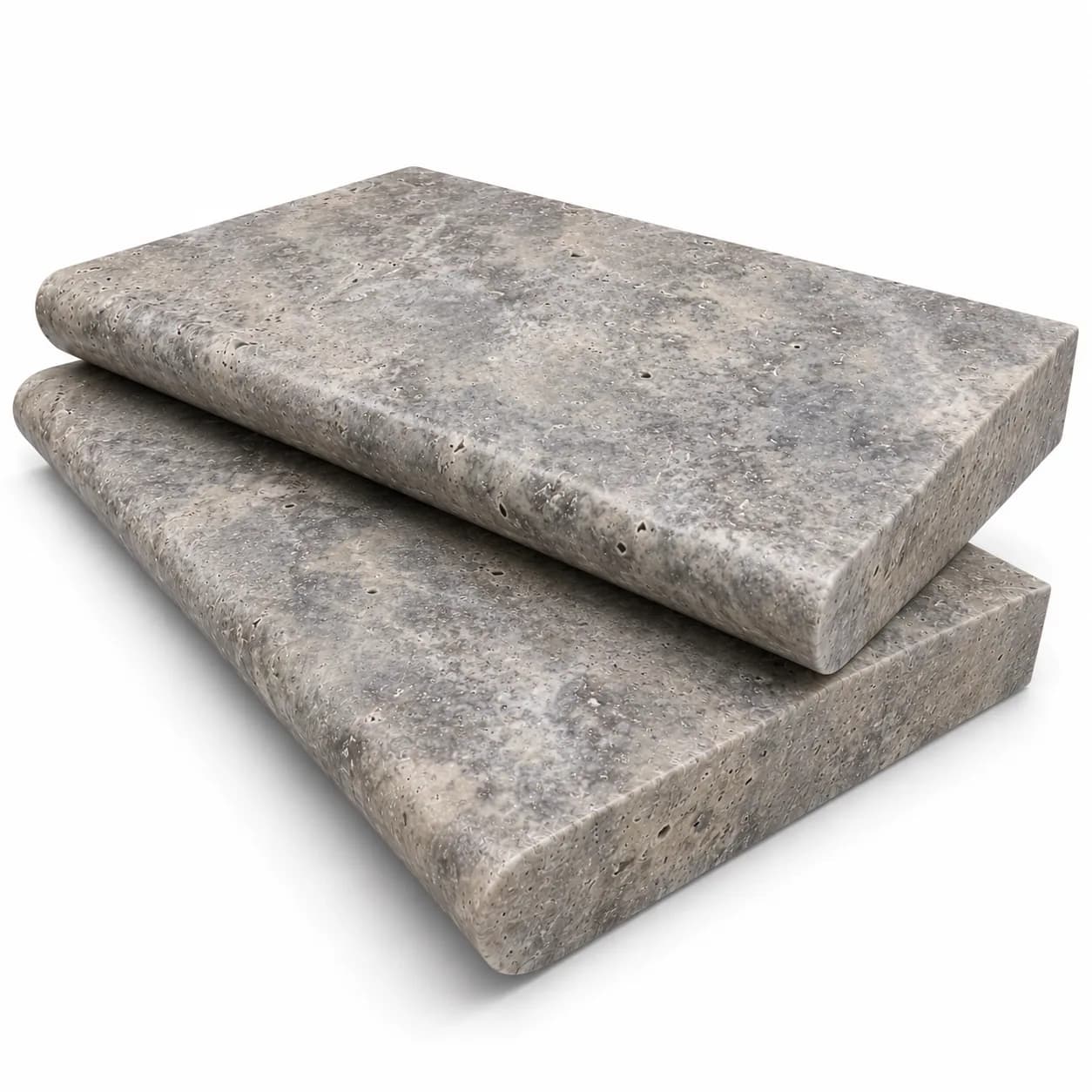 Silver Premium Travertine Honed 12x24 5cm Single Bullnose Coping
