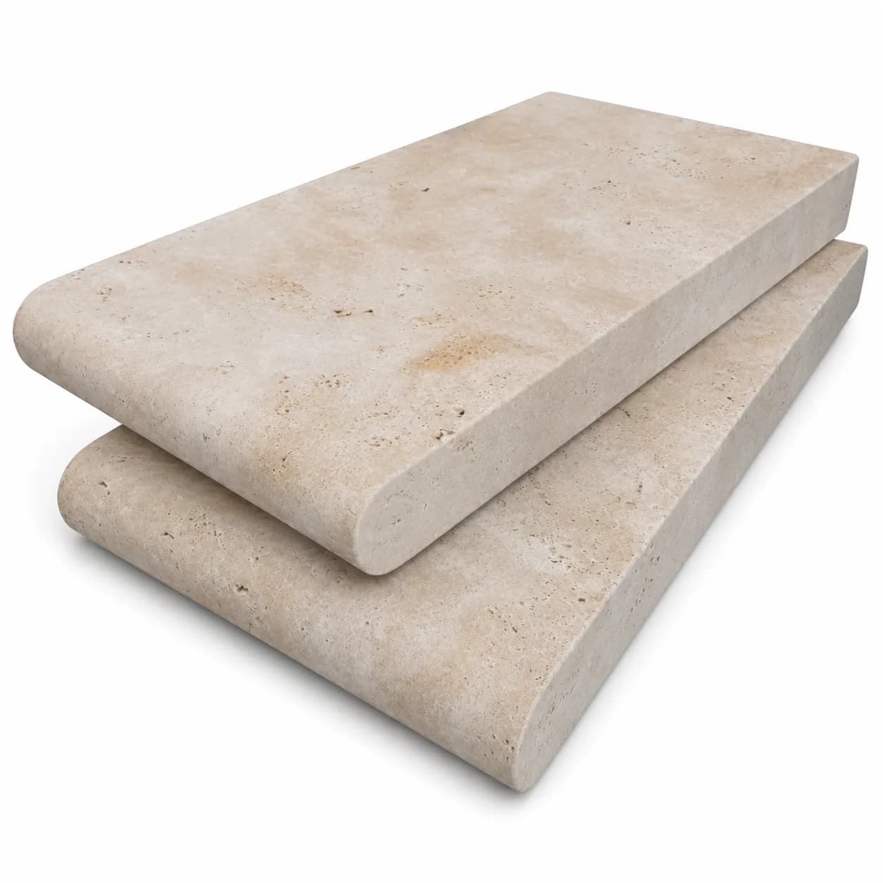 Antique Light Travertine Honed 6x12 3cm Single Bullnose Coping