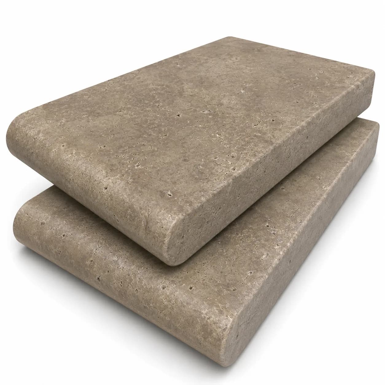 Dark Premium Travertine Honed 6x12 3cm Single Bullnose Coping