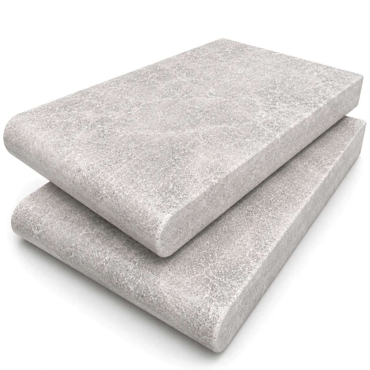 King Silver Marble Leathered 6x12 3cm Single Bullnose Coping