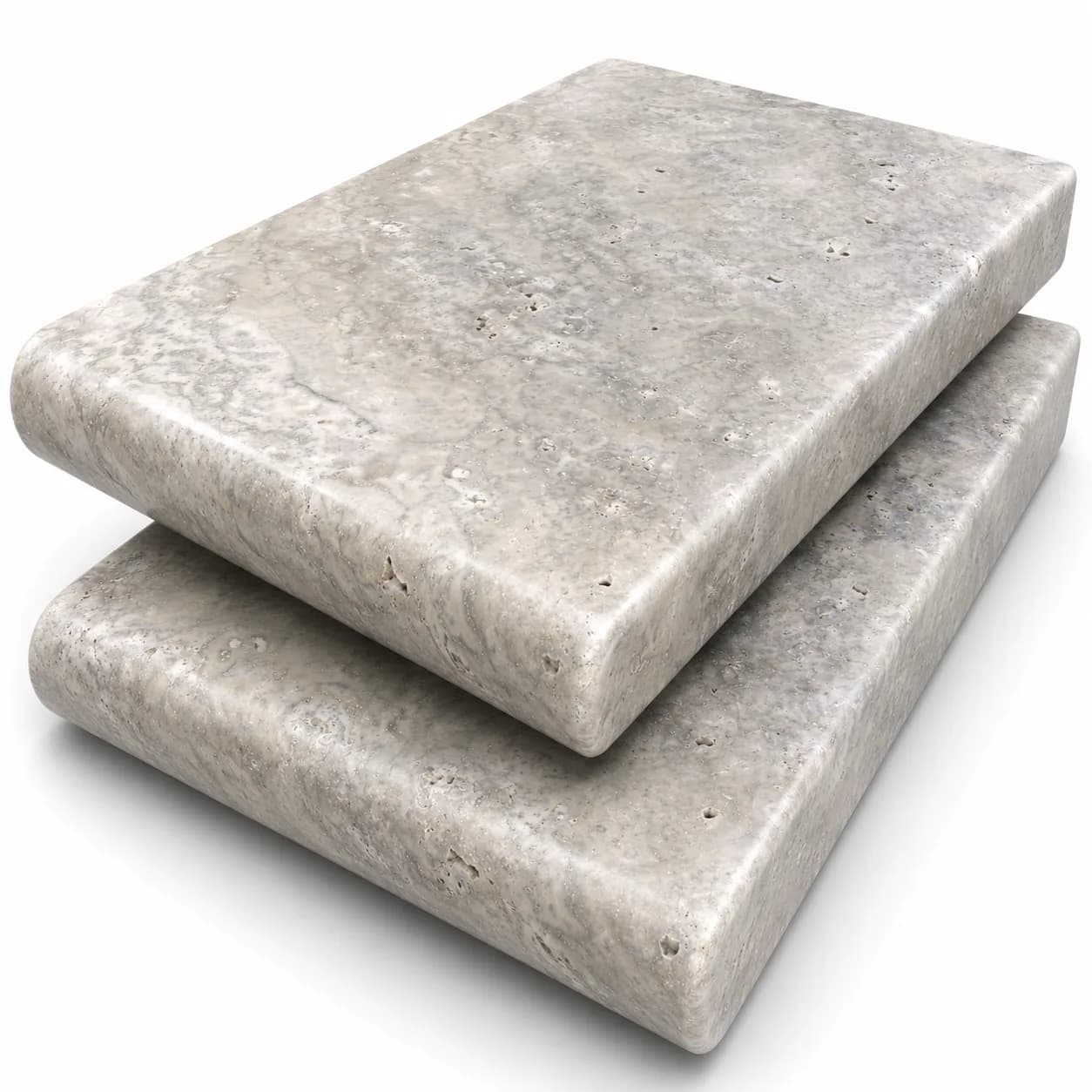 Silver Premium Travertine Honed 6x12 3cm Single Bullnose Coping