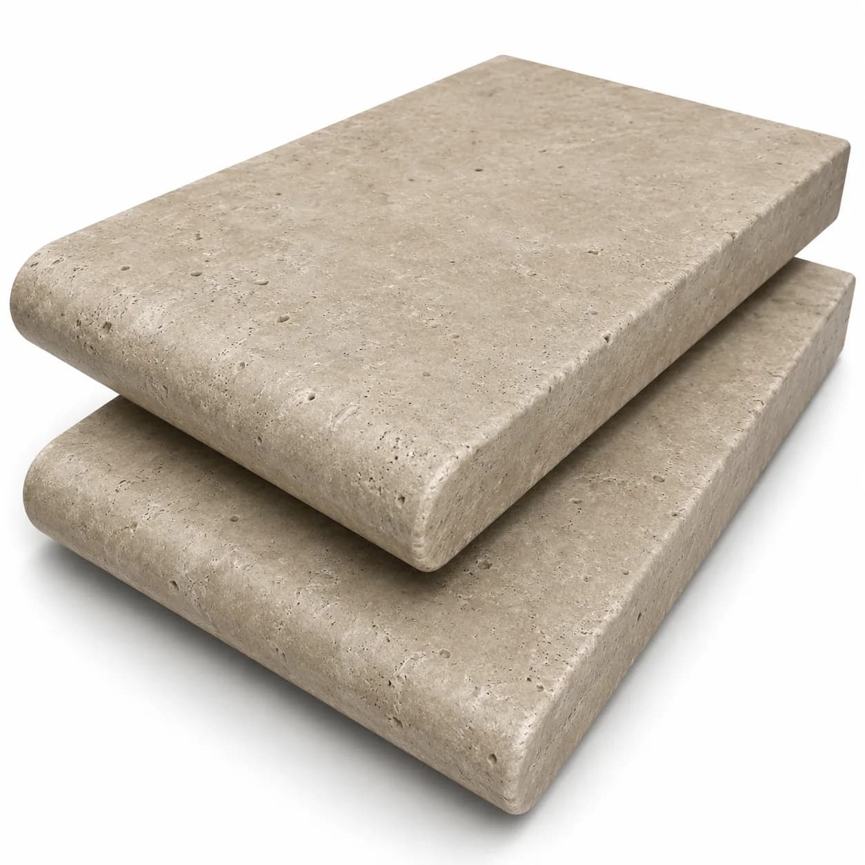 Walnut Premium Travertine Honed 6x12 3cm Single Bullnose Coping