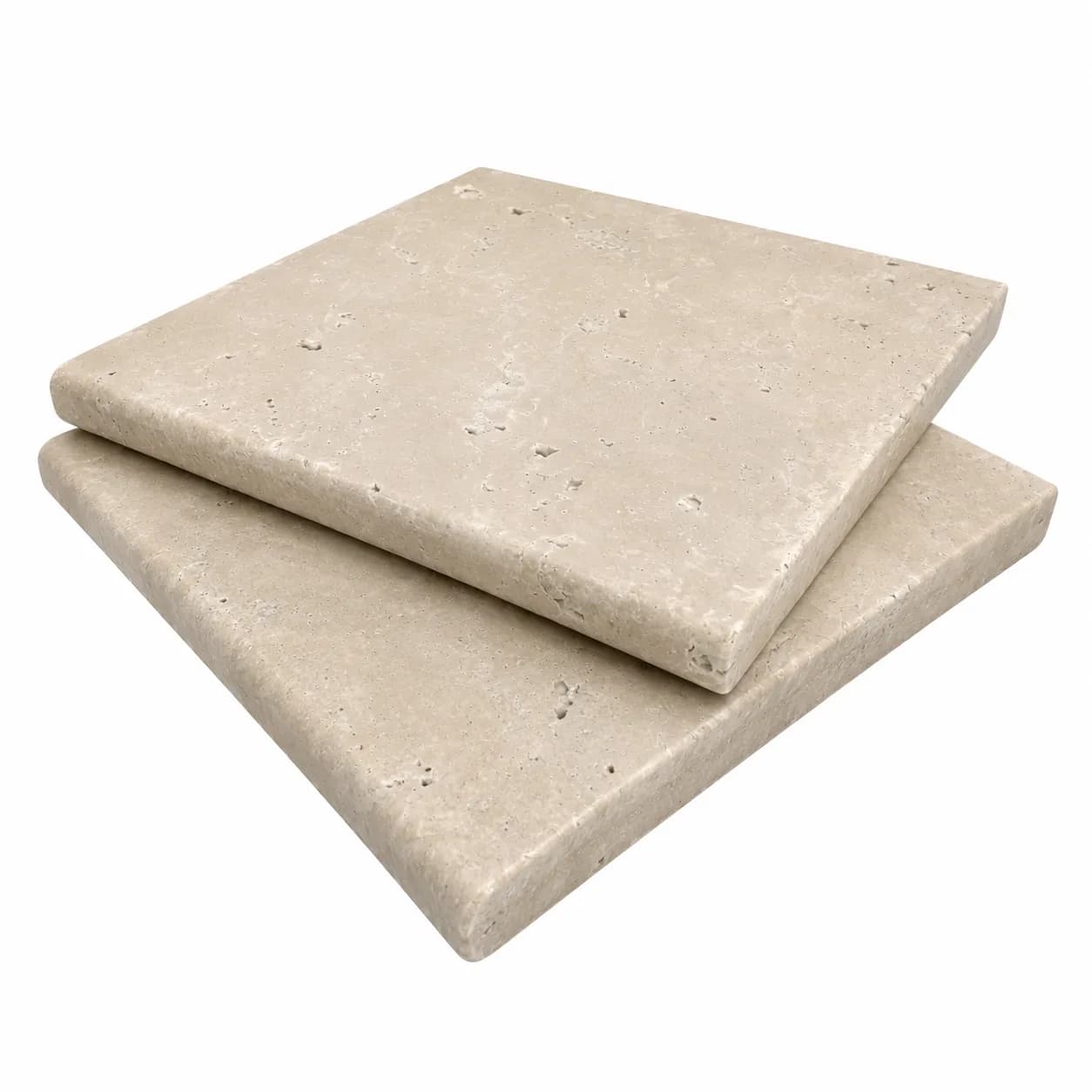 Light Premium Travertine Honed 12x12 3cm Single Bullnose Coping