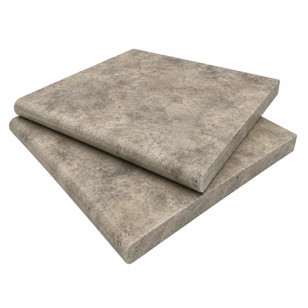 Silver Premium Travertine Honed 12x12 3cm Single Bullnose Coping