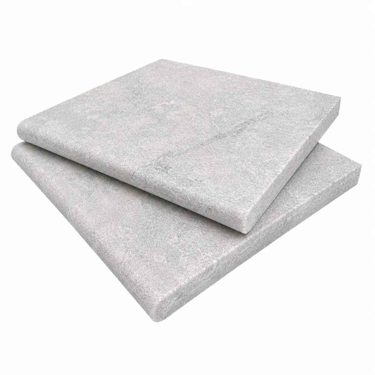 King Silver Marble Leathered 12x12 3cm Single Bullnose Coping