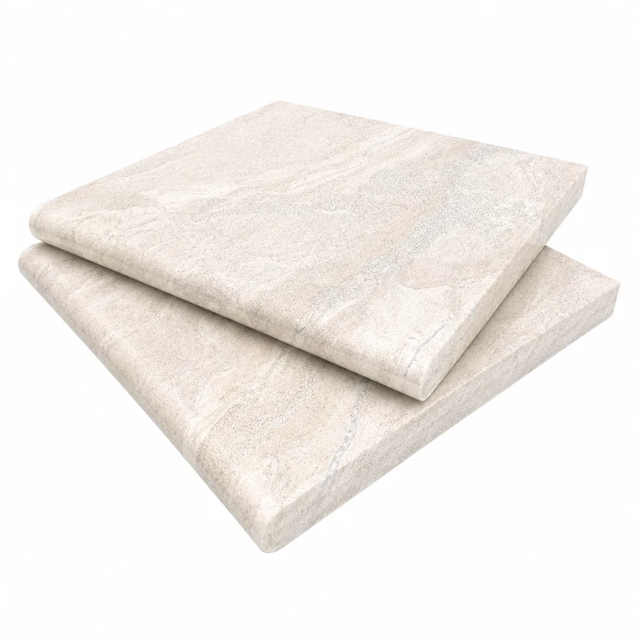 Royal Cream Marble Leathered 12x12 3cm Single Bullnose Coping