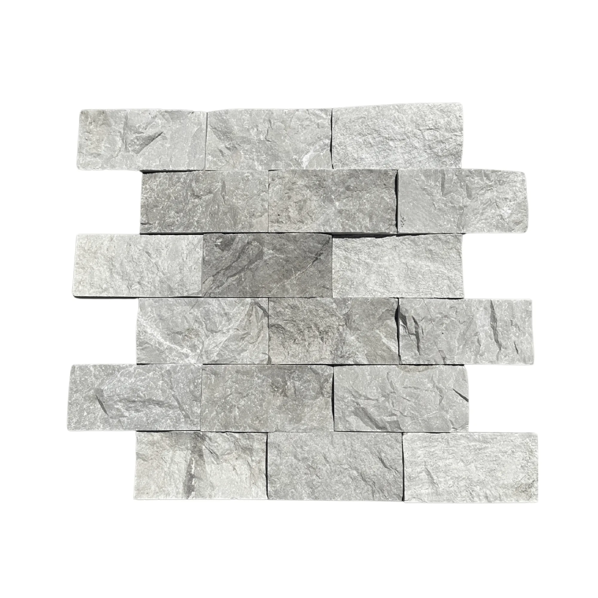 Aegean Grey Marble Split Face Ledger Panel - 2x4 Sheet