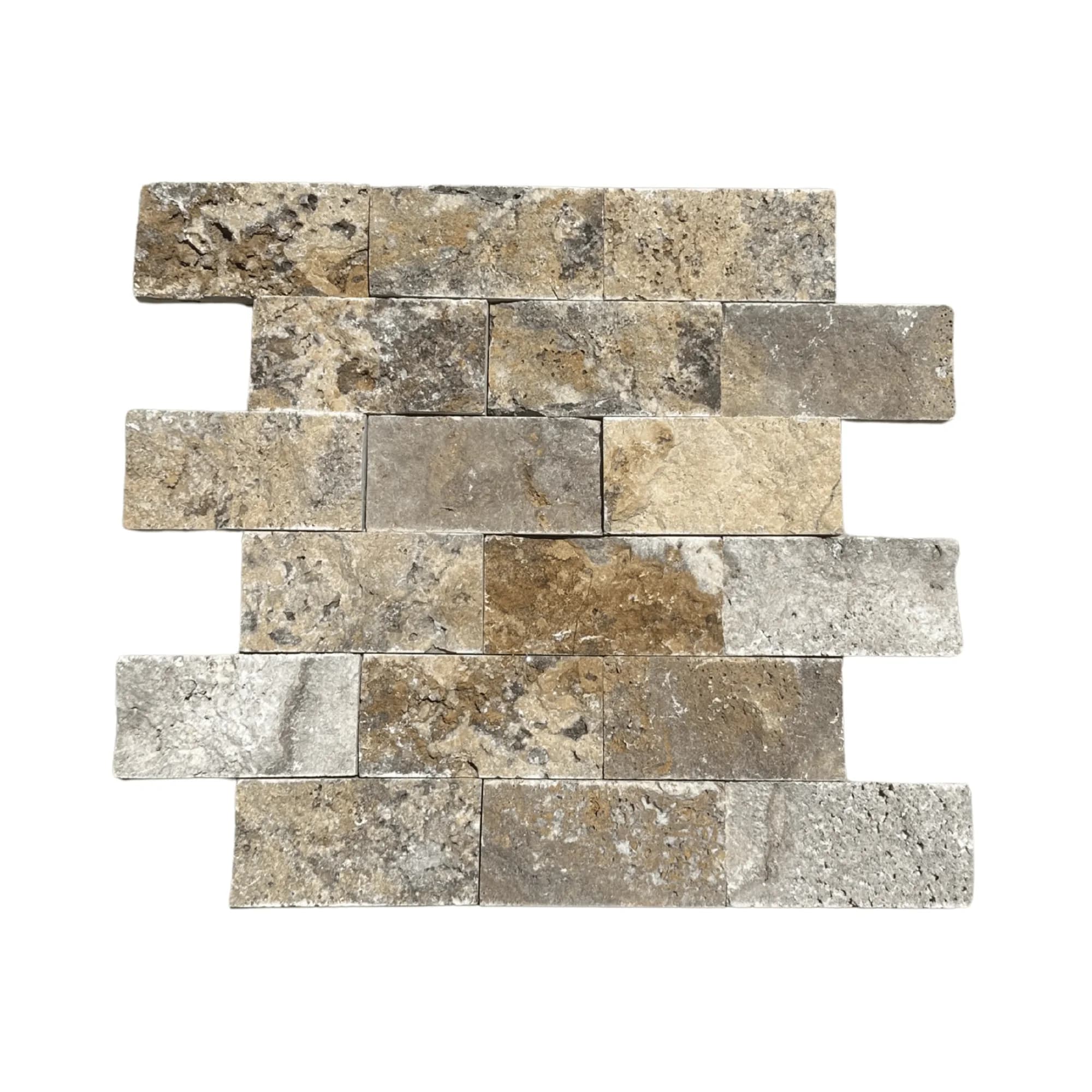 Scabos Travertine Split Face Ledger Panel - 2x4 Sheet