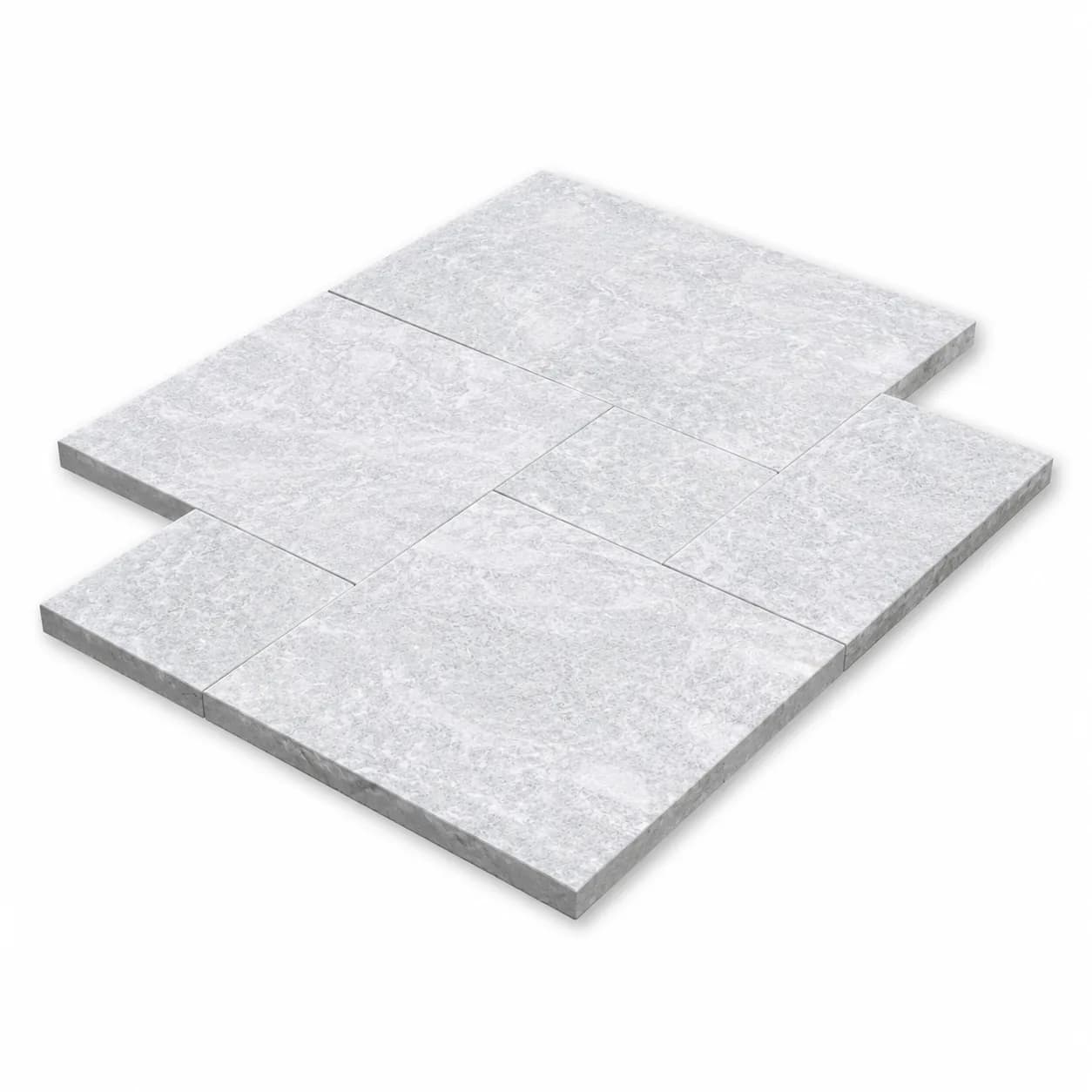 Aqua Grey Marble Brushed French Pattern 3cm Modern Tumbled Paver