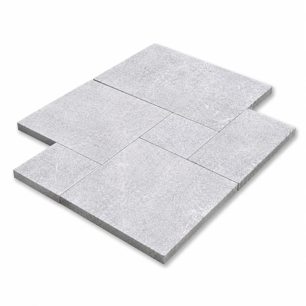 King Silver Marble Leathered French Pattern 3cm Modern Tumbled Paver
