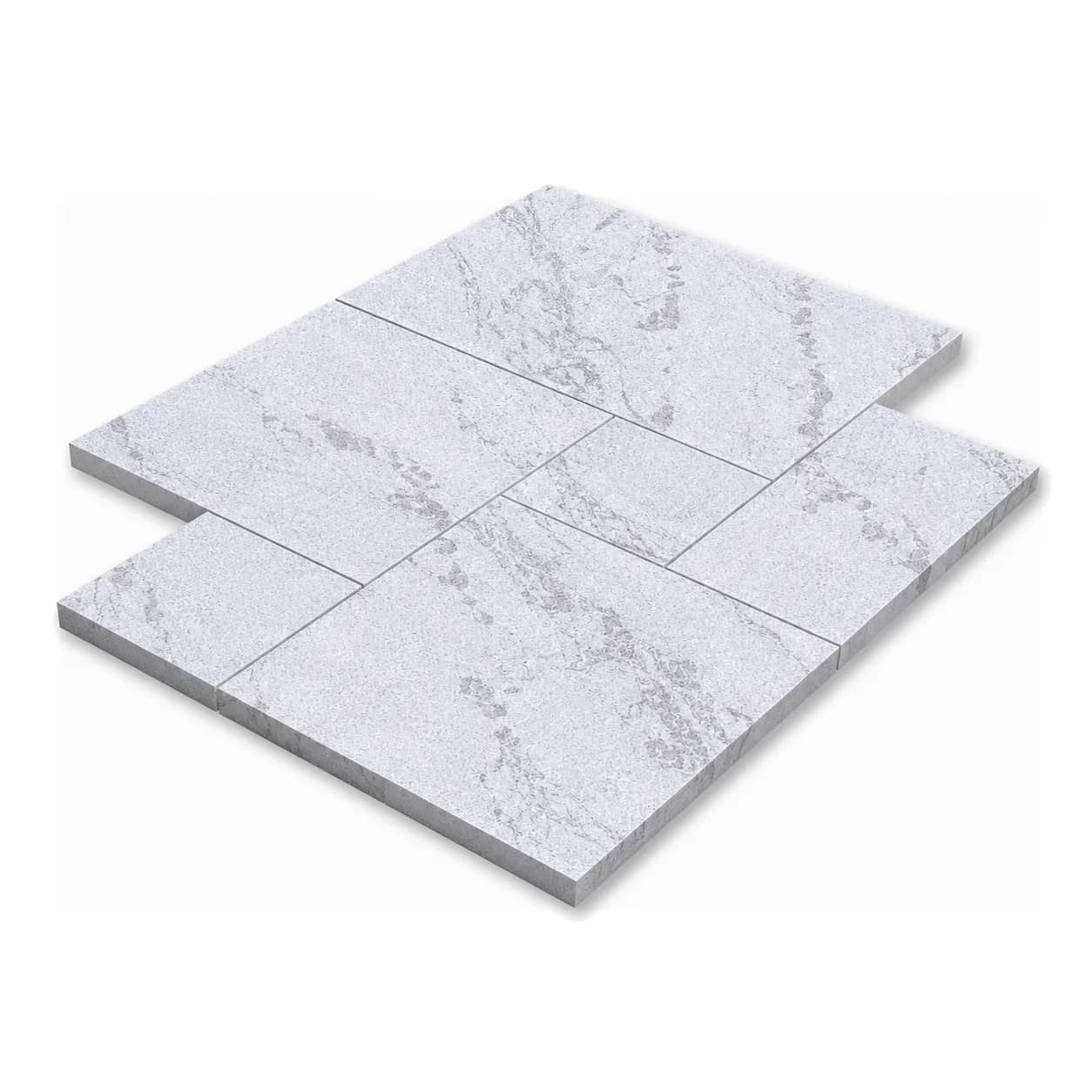 Royal Blue Marble Leathered French Pattern 3cm Modern Tumbled Paver