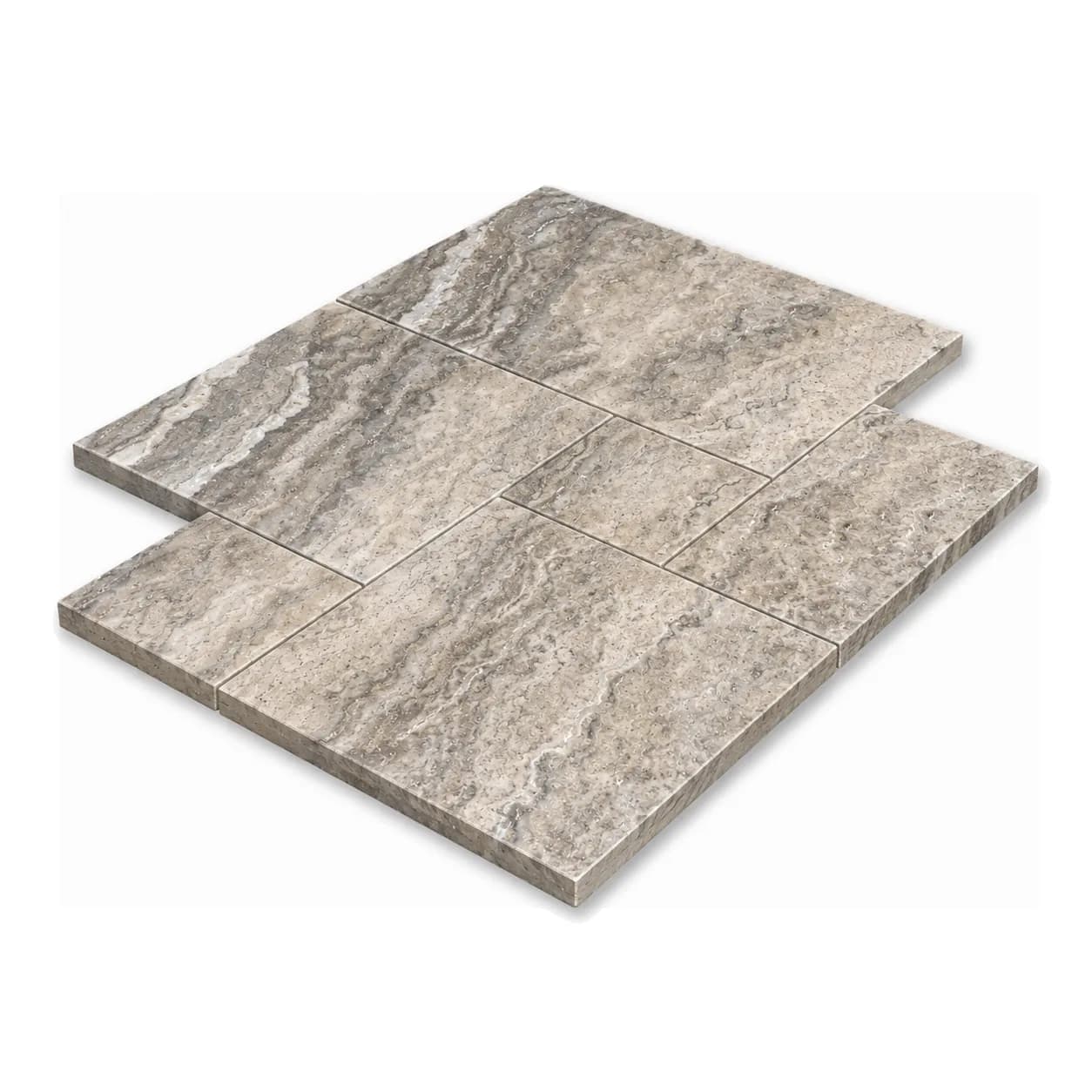 Plata Travertine Honed French Pattern 3cm Modern Tumbled Paver