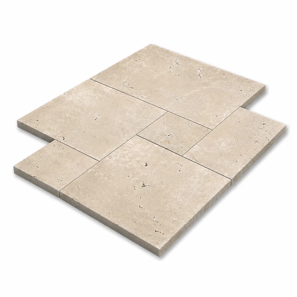 Light Premium Travertine Honed French Pattern 3cm Modern Tumbled Paver