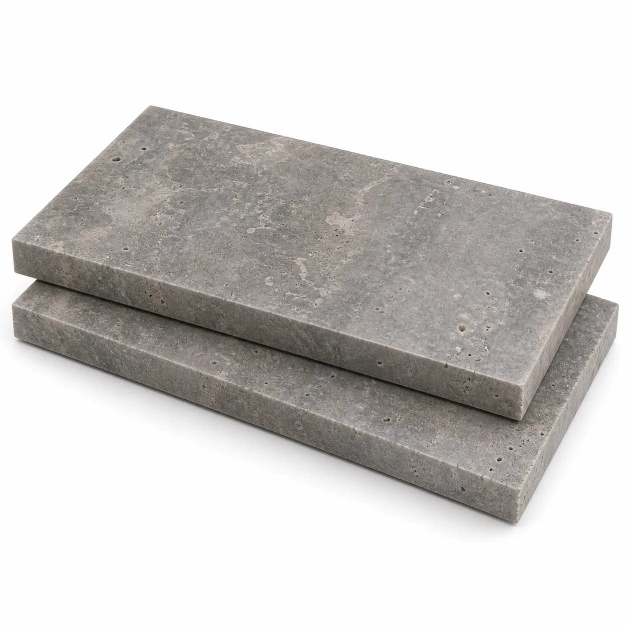 Silver Premium Travertine Honed 12x24 3cm Modern Tumbled Paver