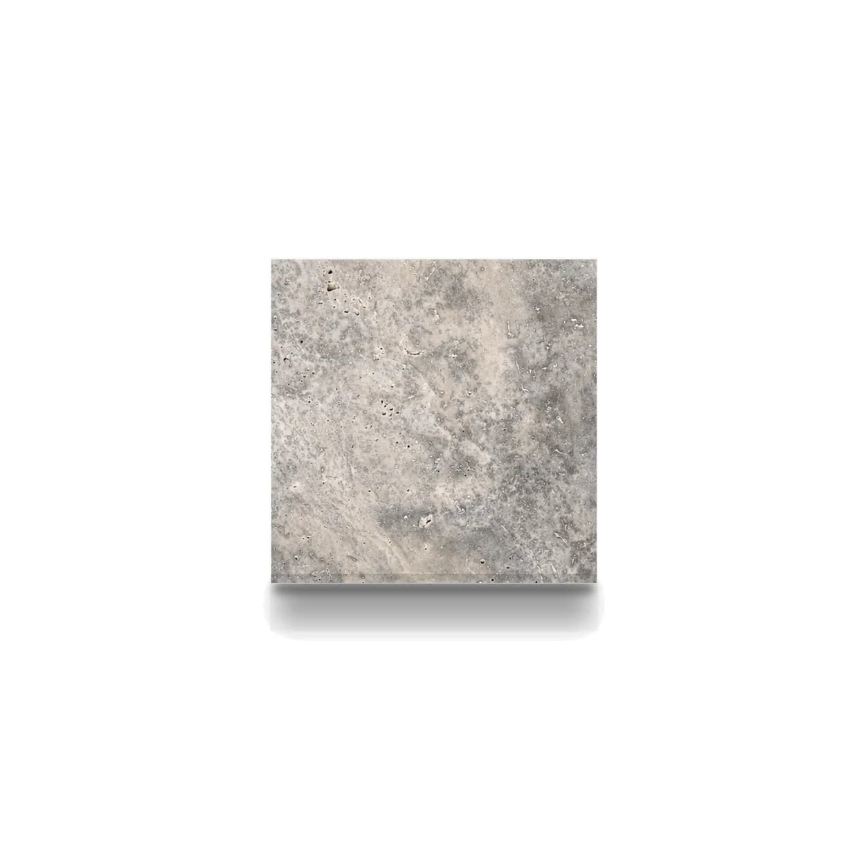Silver Premium Travertine Honed 6x6 3cm Modern Tumbled Paver