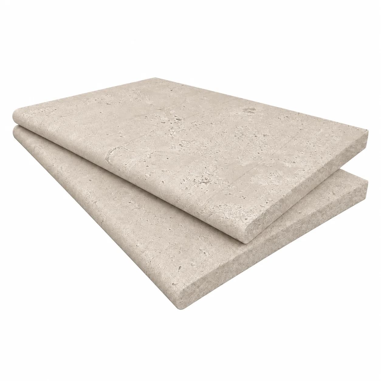 Light Premium Travertine Honed 16x24 3cm Single Bullnose Coping