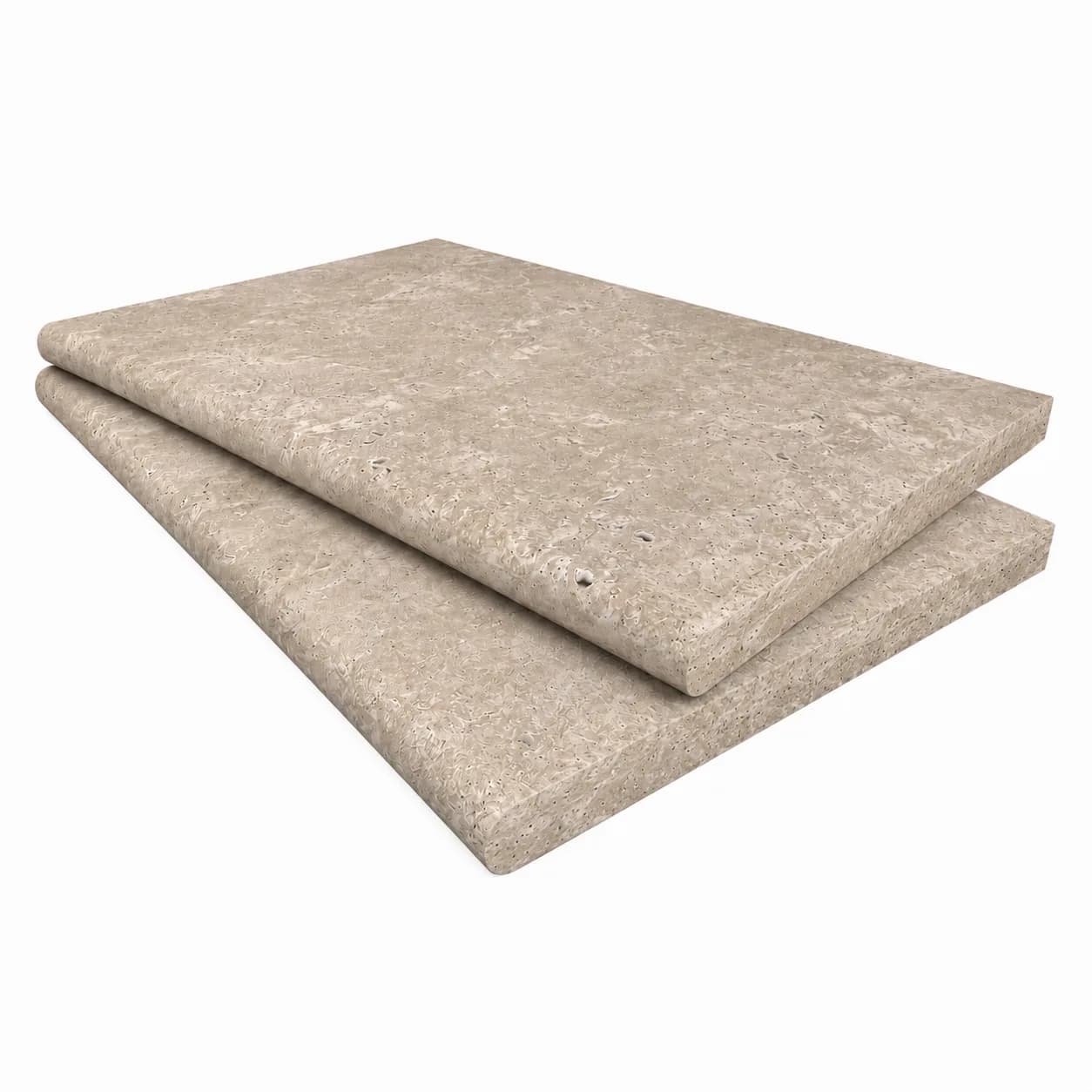 Walnut Premium Travertine Honed 16x24 3cm Single Bullnose Coping