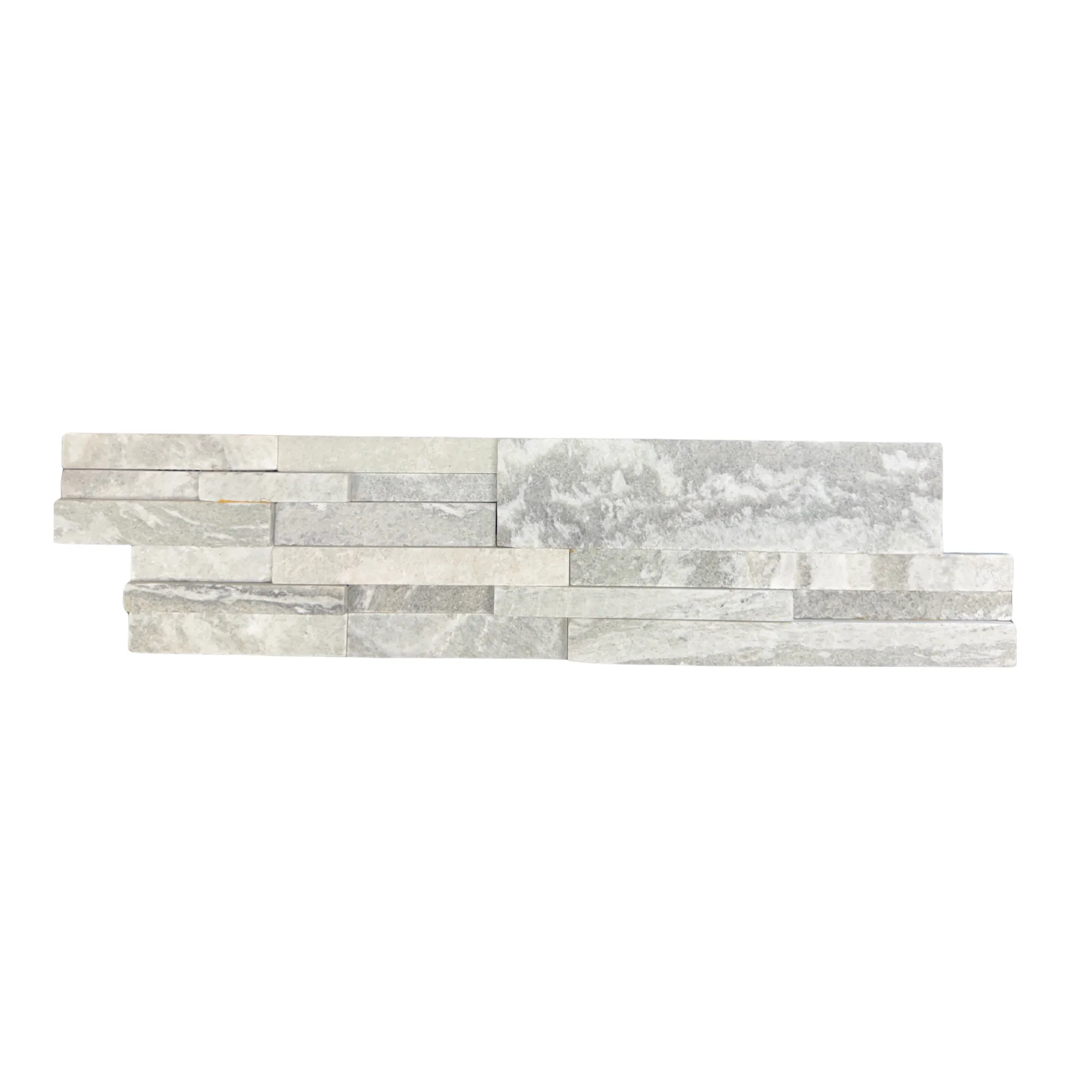 Aqua Grey Marble 3D Honed Ledger Panel - 6x24 Flat