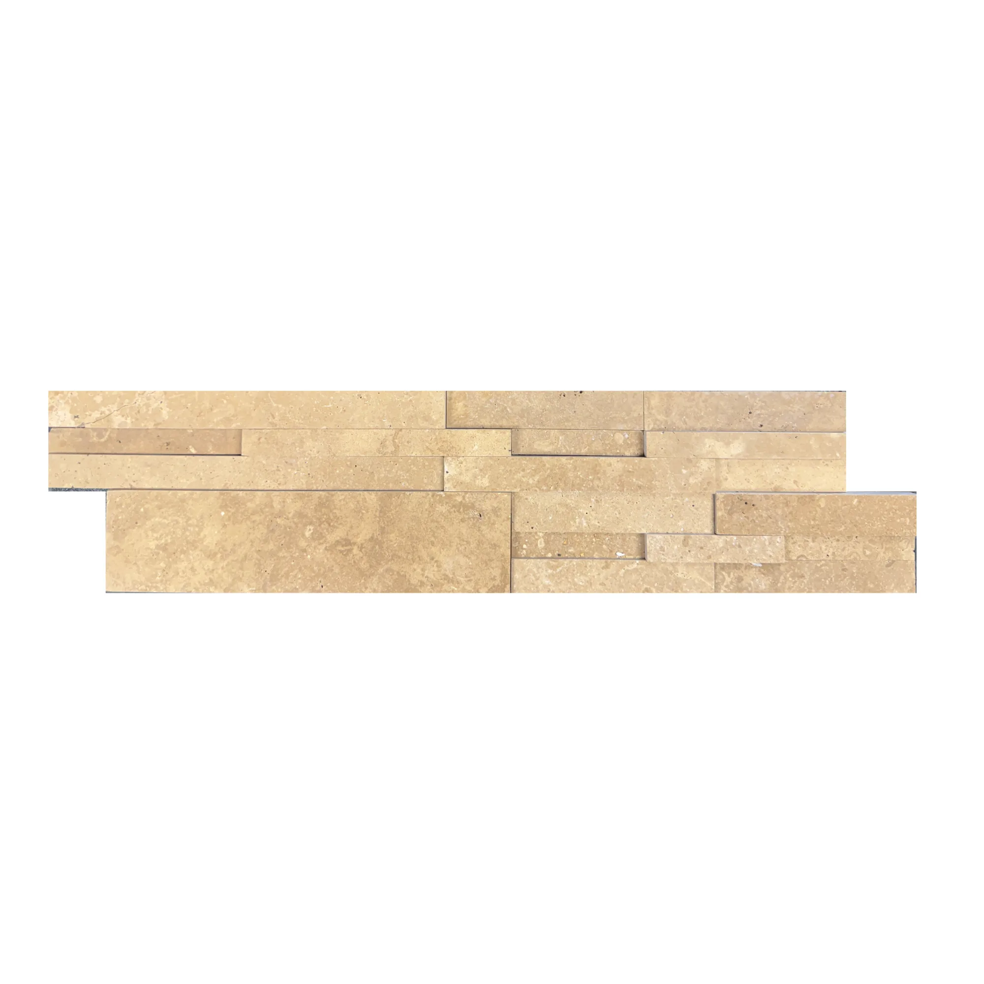 Dark Premium Travertine Split Face Ledger Panel - 6x24 Flat