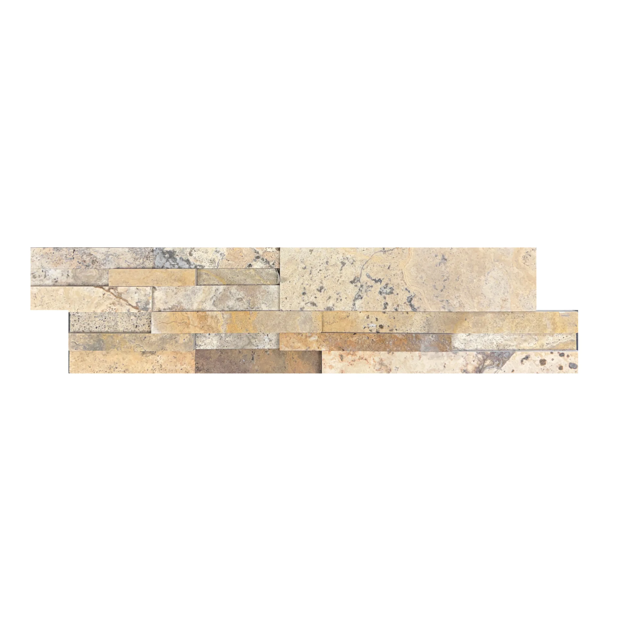 Scabos Travertine 3D Honed Ledger Panel - 6x24 Flat