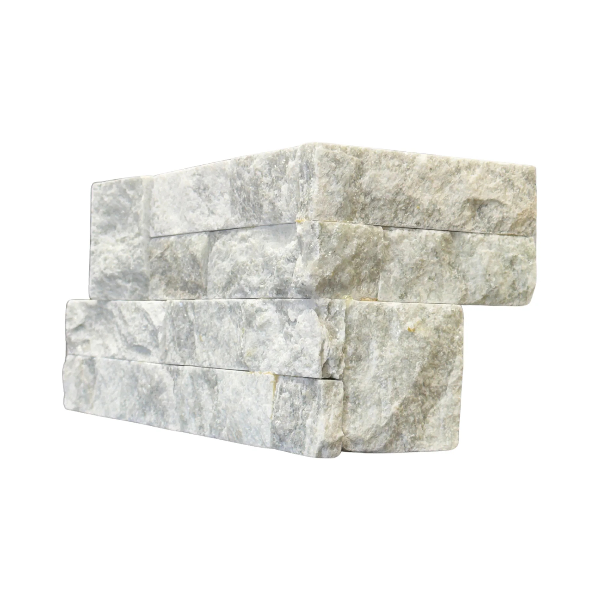 Aqua Grey Marble Split Face Ledger Panel - 6x20 Corner